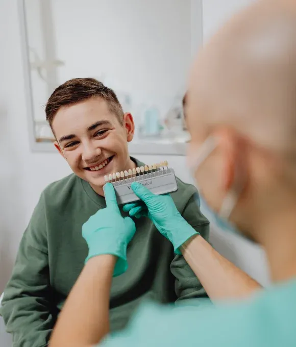 Shade matching for cosmetic dental work at Royale Dental